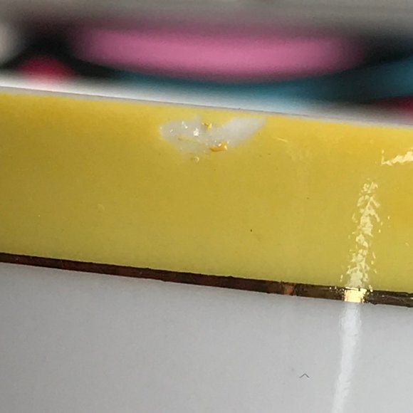 Vintage Porcelain Floral Gold Gilded Egg Cups Yellow White Flowers Pink Blue - Picture 15 of 15